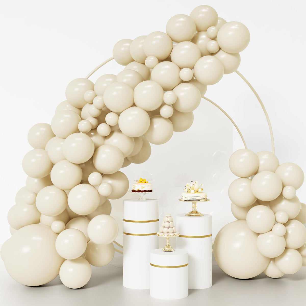 92-teiliges Ballon-Set in Creme & Beige – verschiedene Grössen