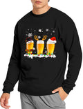 Weihnachts-Langarmshirt für Herren – Schwarz mit Christmas-Print