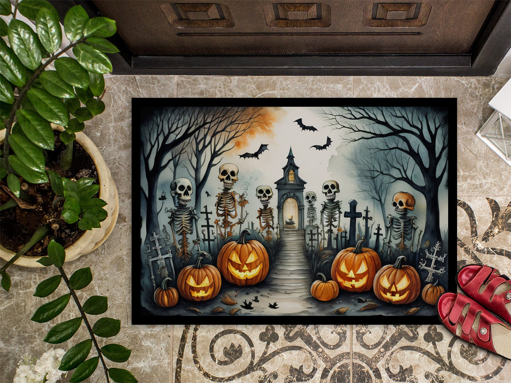 Halloween-Fussmatte mit Skelett-Motiv – 46 × 69 cm