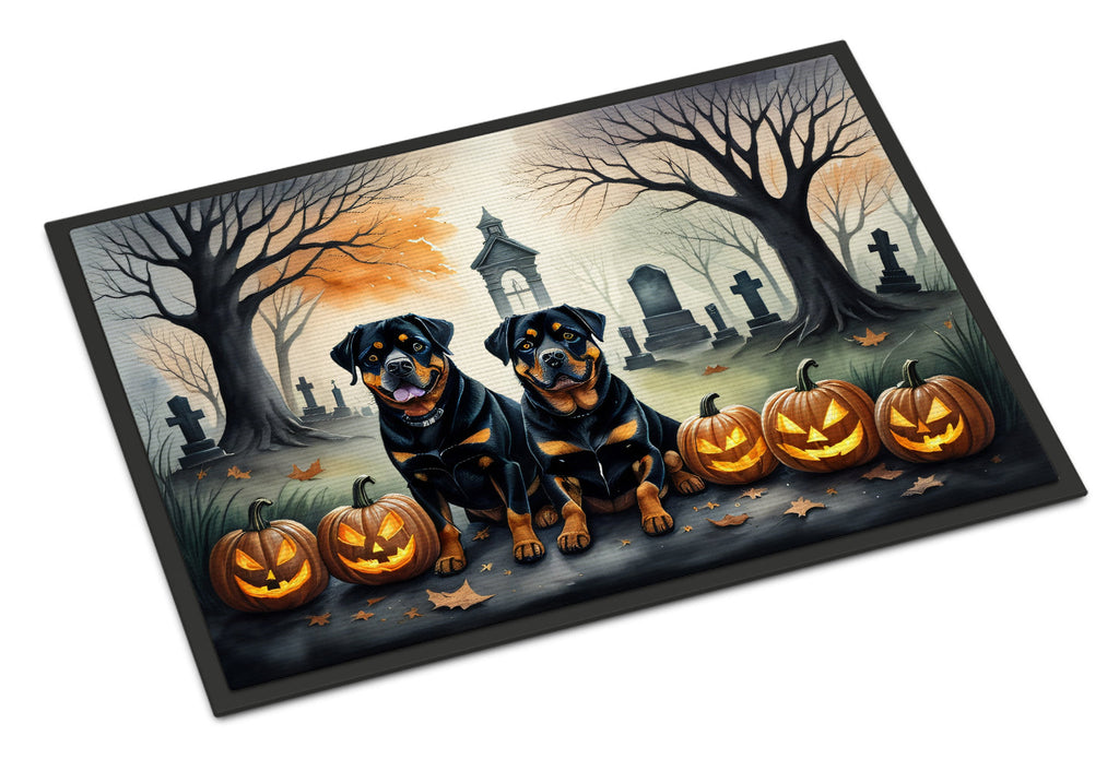 Halloween-Fussmatte mit Rottweiler-Motiv – 46 × 69 cm