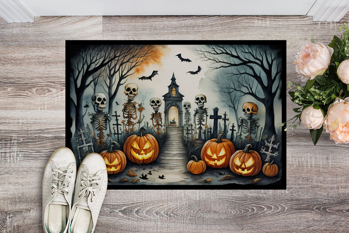 Halloween-Fussmatte mit Skelett-Motiv – 46 × 69 cm