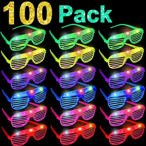 100er-Set LED Partybrillen – Leuchtbrillen mit 3 Lichtmodi