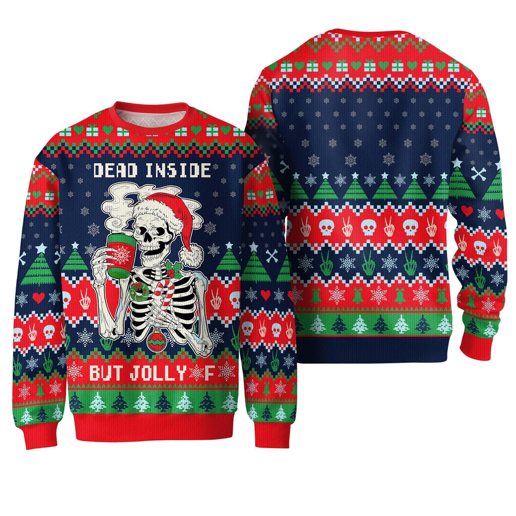 Dead Inside Weihnachtspullover – Skeleton Ugly Christmas Sweater 🎄💀
