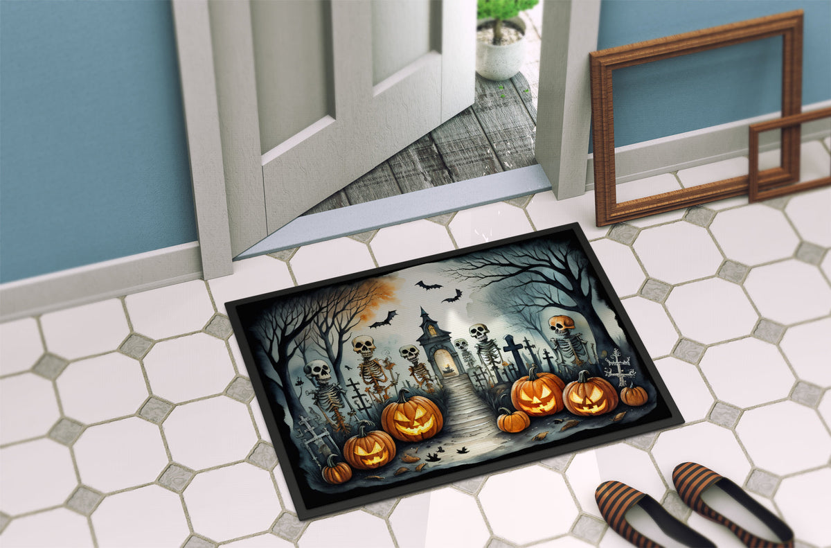 Halloween-Fussmatte mit Skelett-Motiv – 46 × 69 cm
