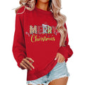 Damen Weihnachts-Sweatshirt Rot – Merry Christmas Print