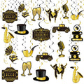 30-teiliges 20er-Jahre Partydeko-Set – Schwarz & Gold