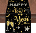 Silvester-Tischläufer Schwarz & Gold – Feuerwerk-Design