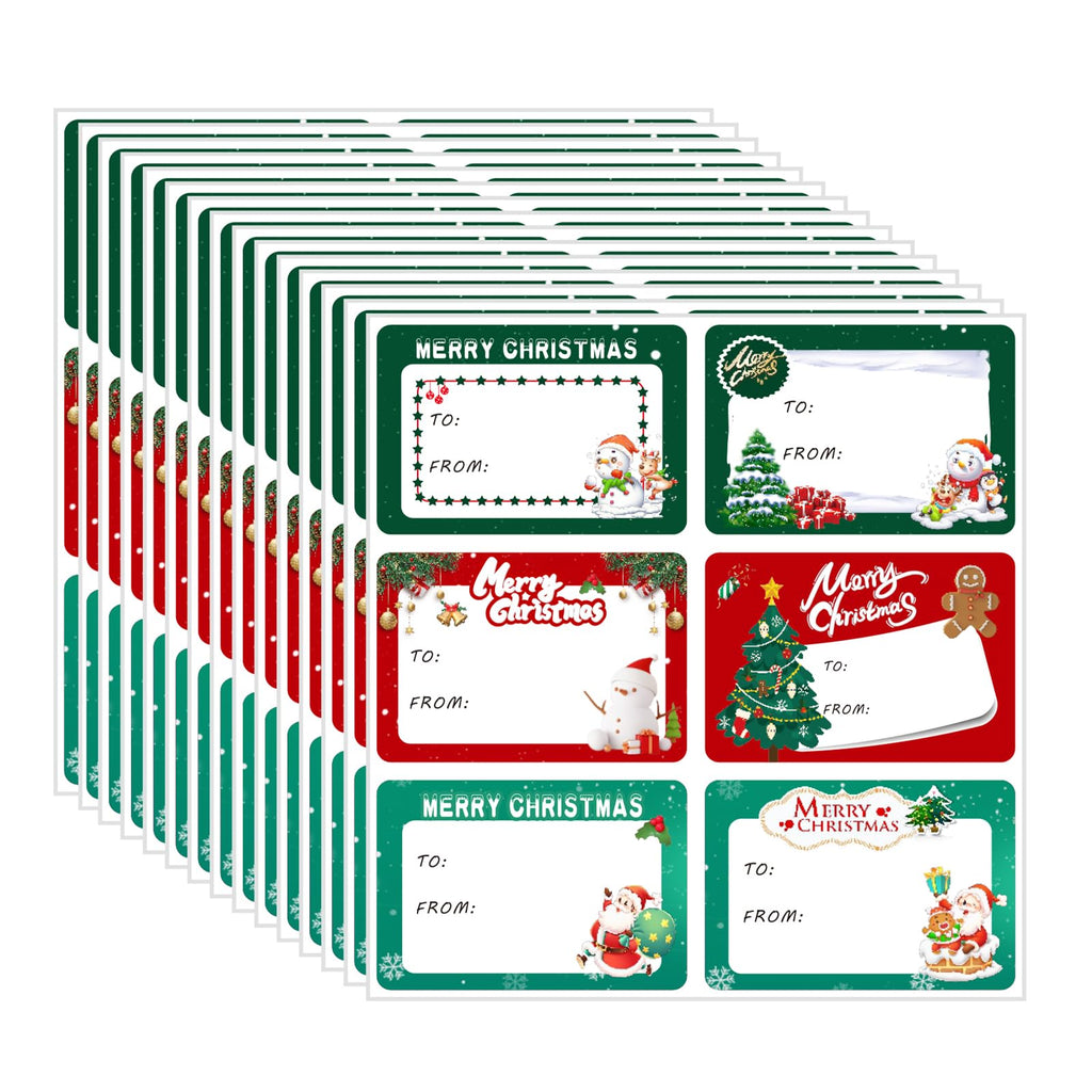 90er-Set Weihnachts-Geschenkanhänger – selbstklebend