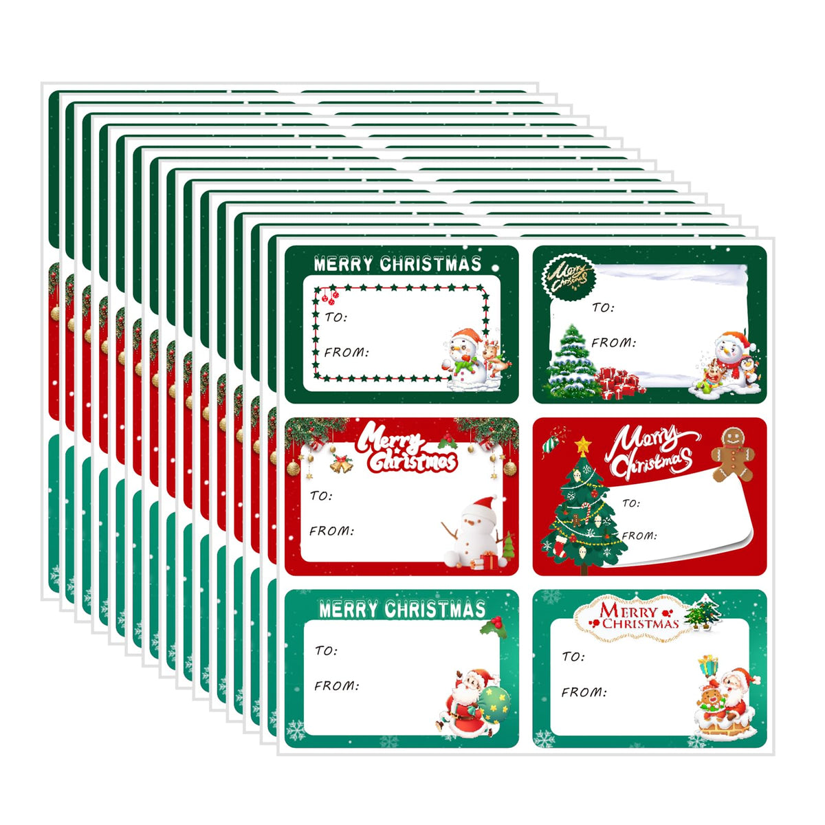 90er-Set Weihnachts-Geschenkanhänger – selbstklebend