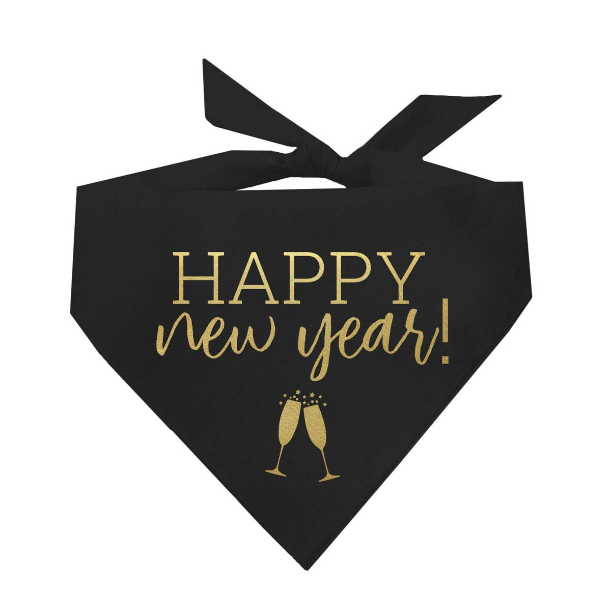 Silvester-Hundehalstuch Schwarz – Happy New Year