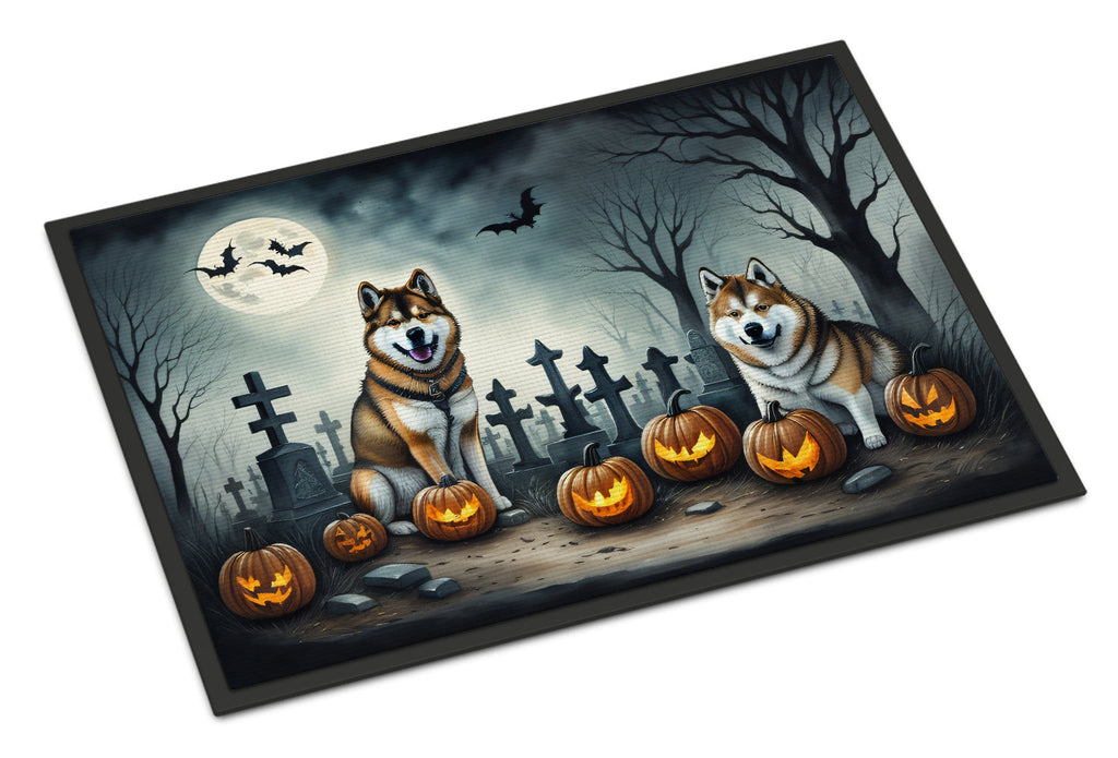 Halloween-Fussmatte mit Akita-Motiv – 46 × 69 cm