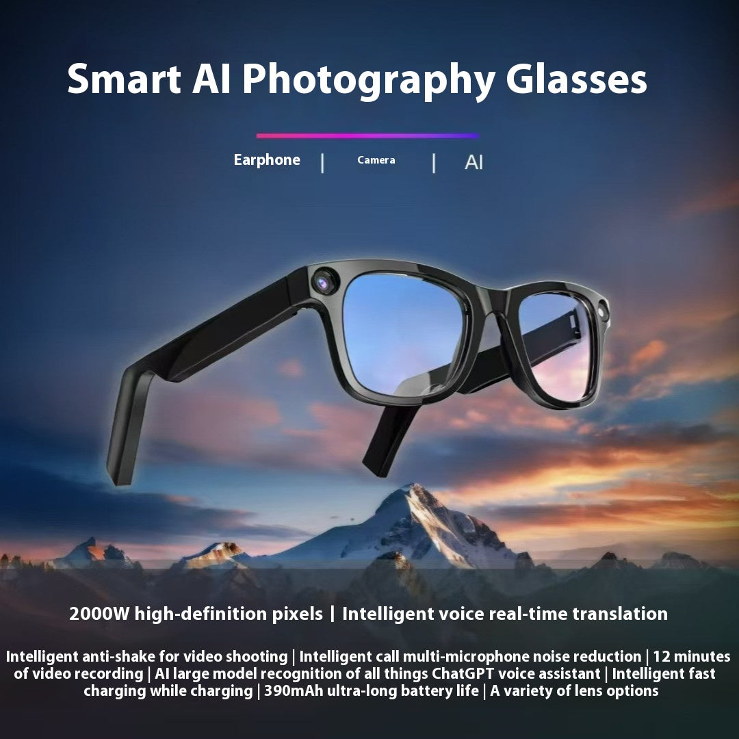 KI Smart Glasses mit HD-Kamera – Übersetzung & Sprachsteuerung