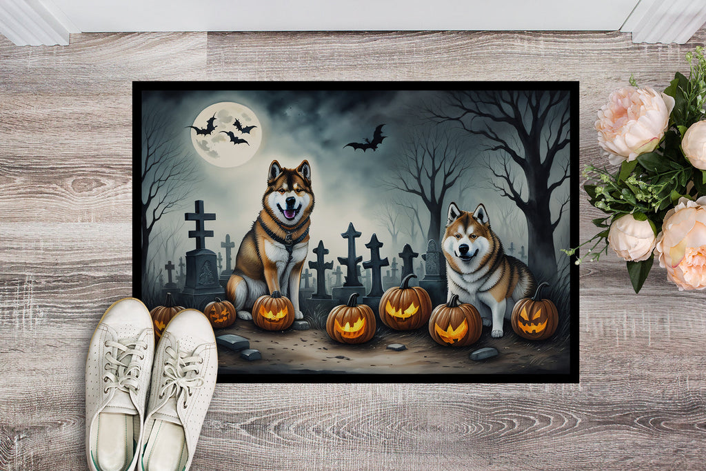 Halloween-Fussmatte mit Akita-Motiv – 46 × 69 cm