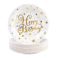 50er-Set Partyteller Weiss & Gold – 18 cm