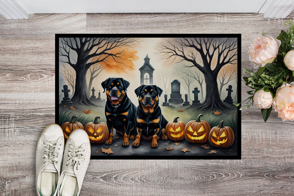 Halloween-Fussmatte mit Rottweiler-Motiv – 46 × 69 cm